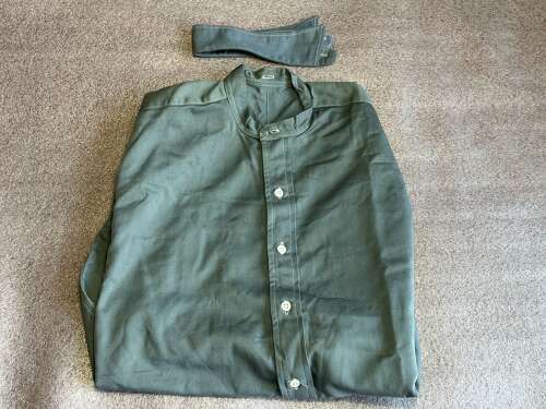 11) Unusual Late WW2 Early Post War RAF Full Button Front Collarless Shirt