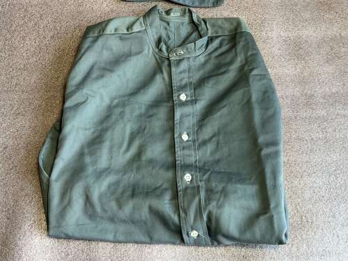 11) Unusual Late WW2 Early Post War RAF Full Button Front Collarless Shirt