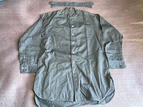 11) Unusual Late WW2 Early Post War RAF Full Button Front Collarless Shirt
