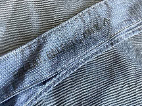 11) Unusual Late WW2 Early Post War RAF Full Button Front Collarless Shirt