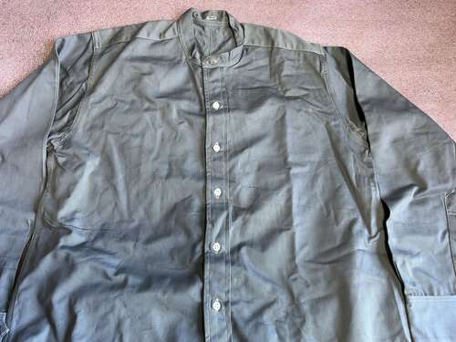 11) Unusual Late WW2 Early Post War RAF Full Button Front Collarless Shirt
