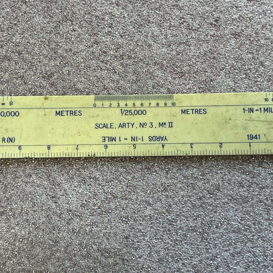 46) Excellent Original WW2 Royal Artillery Scale Rule. Scale. Arty. No3. Mk II 1941