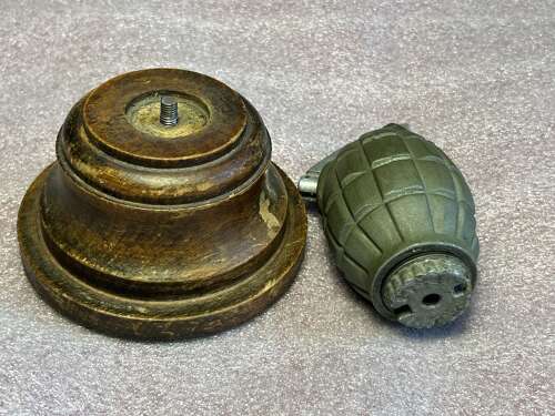 61) WW2 British Army Issue Mills Grenade Converted Into Table Lighter