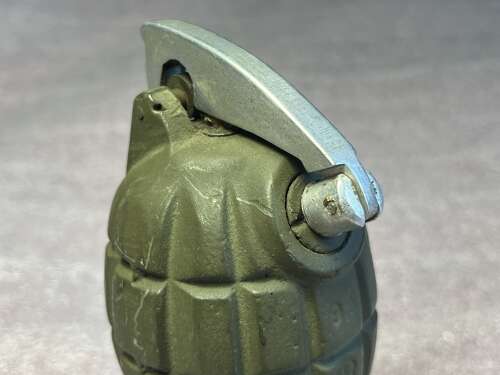 61) WW2 British Army Issue Mills Grenade Converted Into Table Lighter