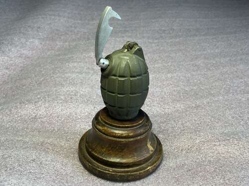 61) WW2 British Army Issue Mills Grenade Converted Into Table Lighter