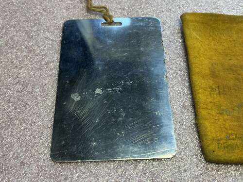 66) Unusual WW1 British Service Steel Shaving Mirror Wear In Breast Pocket Heart Protector