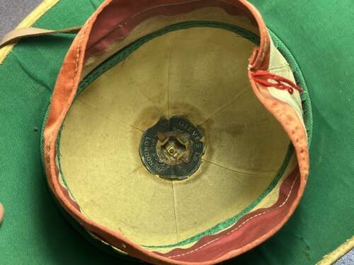 71) Very Nice Original WW1 Era Royal Navy White Pith Helmet With Blue Band. By Gieves Ltd