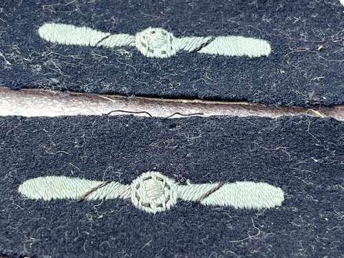 104) Excellent Original Uniform Removed WW2 RAF Leading Aircraftsman Cloth Insignia Pair