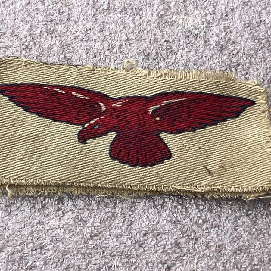 110) Tatty Original WW2 RAF Uniform Removed Tropical Issue Printed Albatross Insignia