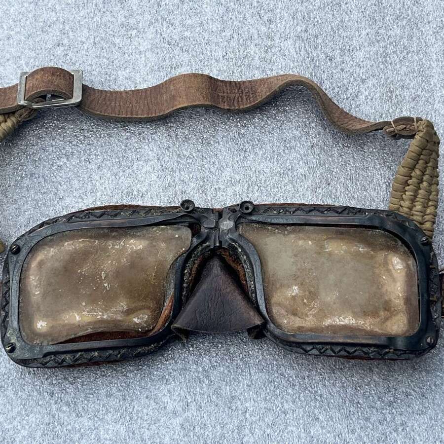 108) Tatty Damaged Original WW2 Battle Of Britain Pilots MKIIIA Goggles Dated 1939