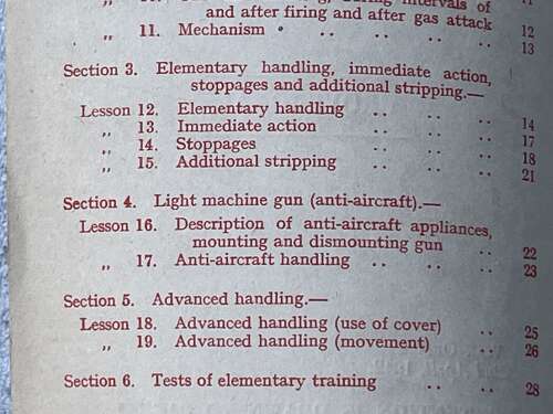 126) Excellent Original WW2 Instructional Notes On The .300-Inch Lewis Machine Gun 1940