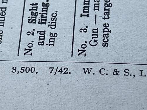 126) Excellent Original WW2 Instructional Notes On The .300-Inch Lewis Machine Gun 1940