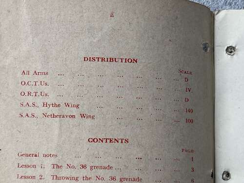 131) Excellent Original WW2 Small Arms Training Pamphlet Vol I No 13 Grenade 1943