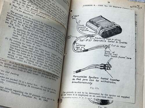 131) Excellent Original WW2 Small Arms Training Pamphlet Vol I No 13 Grenade 1943
