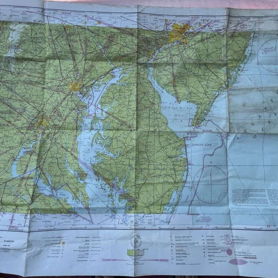 15) Good Used Original WW2 USAAF Sectional Aeronautical Chart of Washington (T-9) 1942