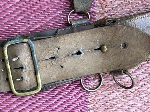 18) Tatty Worn Original Victorian Officers Sam Brown With Whistle Pouch