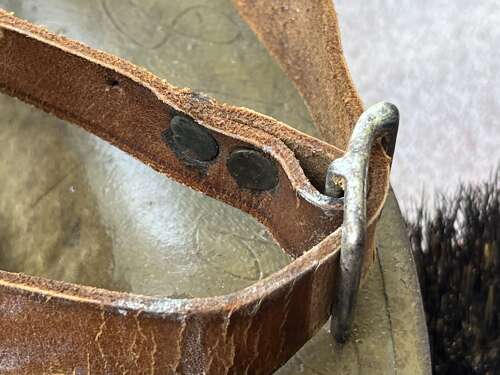 67) Very Nice Original WW1 British Made Brodie Helmet With US 6th Infantry Div Insignia