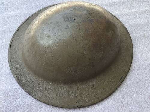 67) Very Nice Original WW1 British Made Brodie Helmet With US 6th Infantry Div Insignia