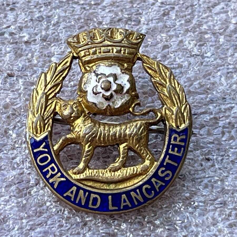 99) Lovely Original WW1 WW2 York & Lancaster Regiment Sweetheart Brooch