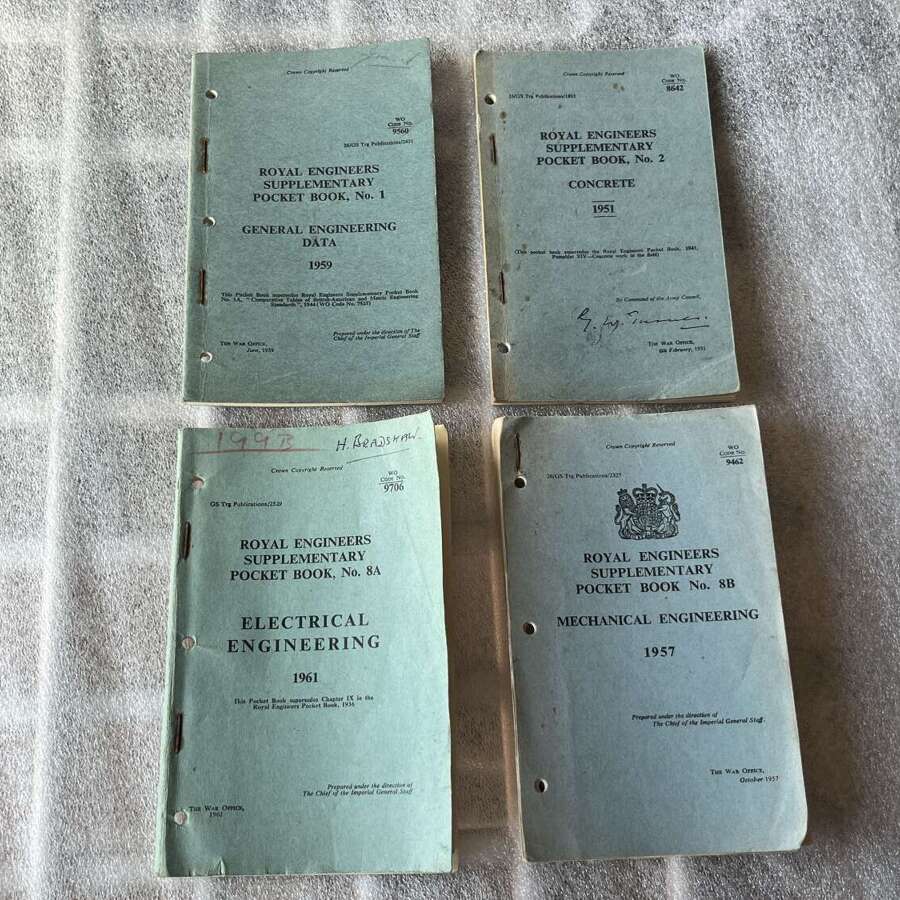 114) A Set of 4 Vintage 1950s-60s Royal Engineers Supplementary Pocket Books