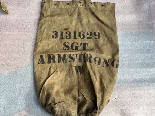 27) Early WW2 British Army Kitbag 3131629 SGT Armstrong.W. 1939