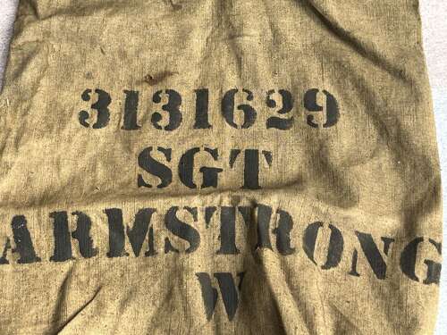 27) Early WW2 British Army Kitbag 3131629 SGT Armstrong.W. 1939