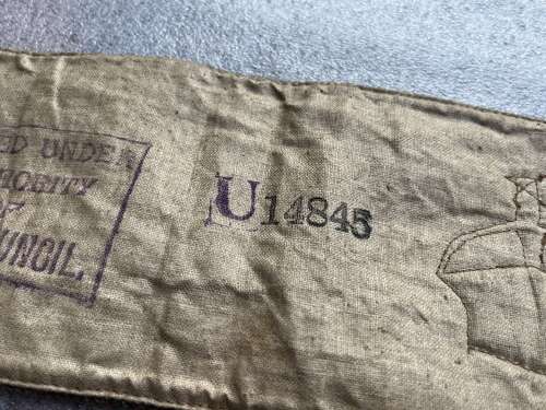 58) Good Original Used WW1 British Army Lord Derby Scheme Armband