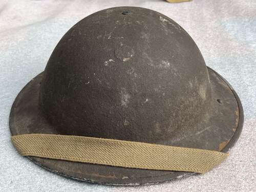 60) Good Original WW2 British Army Infantry Mans Rough Textured Tommy Helmet
