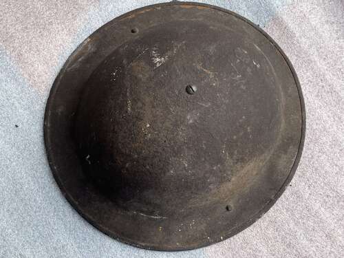 60) Good Original WW2 British Army Infantry Mans Rough Textured Tommy Helmet