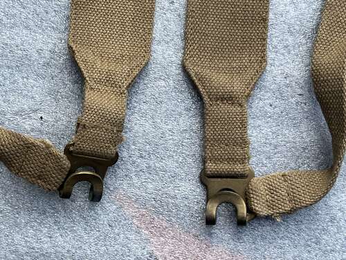 64) Totally Mint Unissued Matching Pair of Small Pack & Large Pack L-Straps MECo 1944