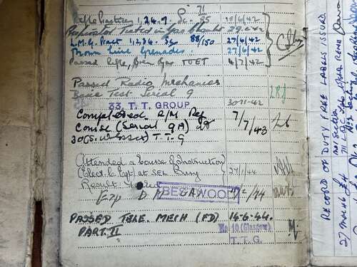 70) Original Unresearched WW2 Soldiers Service & Pay Book 10592175 F.H.Parker REME