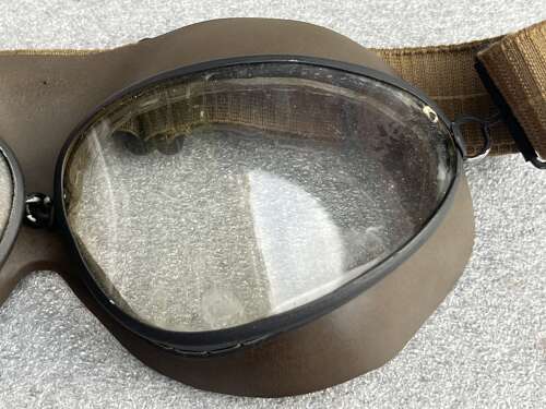 95) Excellent Original 1930s Spanish Civil War Mira Goggles Used By Luftwaffe Etc