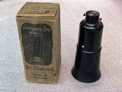 99) Excellent Original WW2 Home Front Emergency Black-Out Lamp & Issue Box
