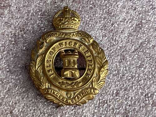 106) Good Original WW1 WW2 Isle Of White Rifles Cap Badge Converted to Brooch