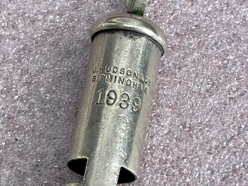 123) Excellent Original WW2 British Army Tube Whistle Dated 1939