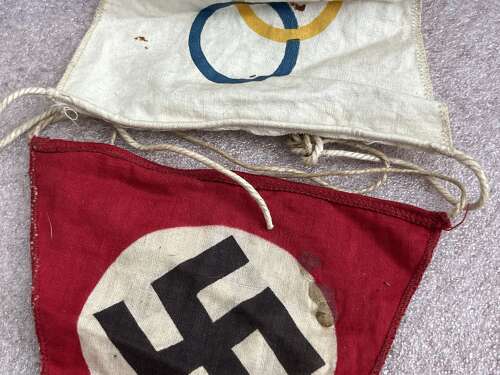 126) Good Original Pre War Pennants From The 1936 Berlin Olympics