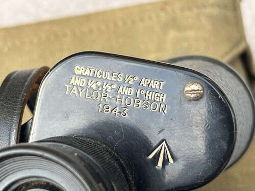 140) Lovely Original WW2 British Army 6x30 Binoculars 1943 & P37 Webbing Case