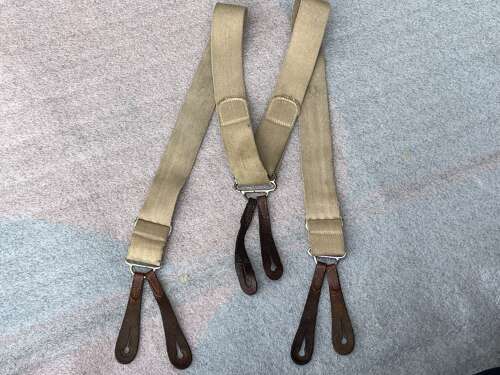 149) Very Nice Used Original WW2 British Army Issue Trouser Braces 1944